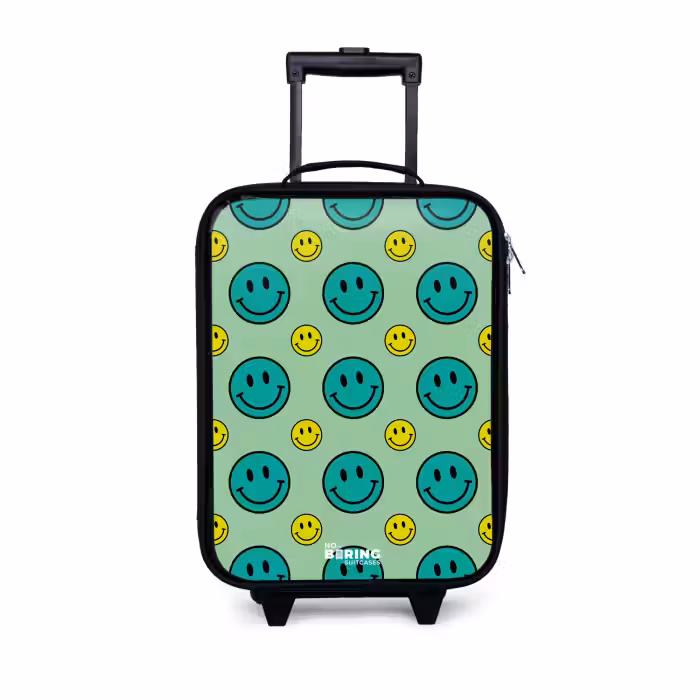 Kinderkoffer - Zwart - All smiles groen