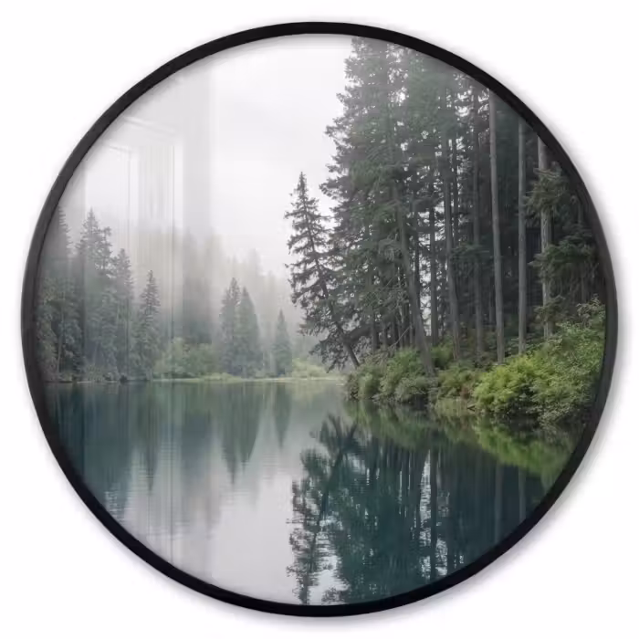 Ronde fotolijst - Bergen - Meer - Bos