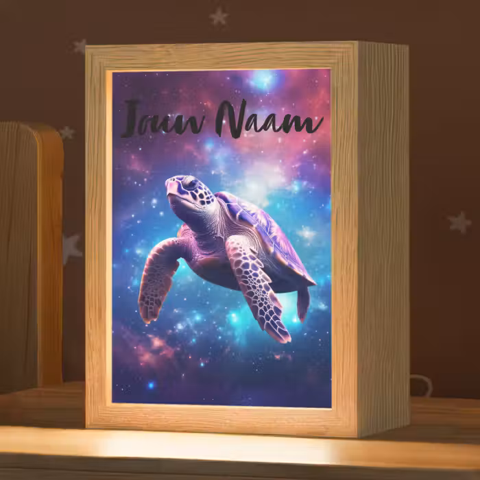 Nachtlampje met naam - Schildpad - Dier - Galaxy - Ruimte