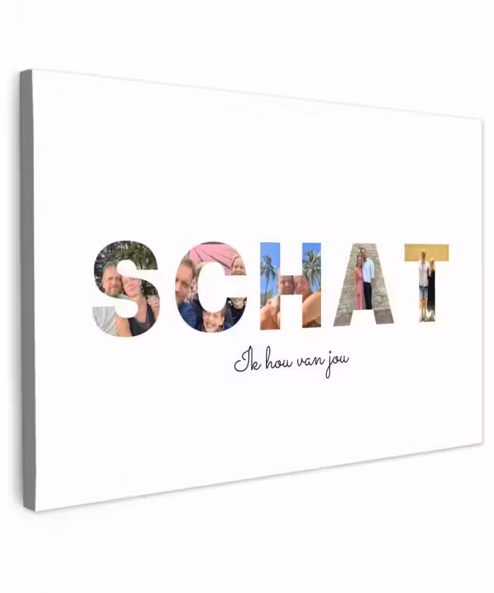 Gepersonaliseerd buiten canvas - Schat - Lettercollage