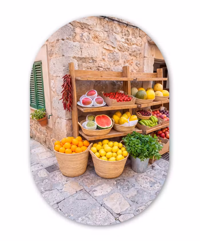Muurovaal - Glas - Fruit - Markt - Vers