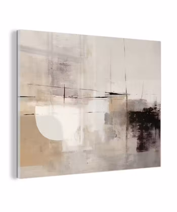 Glas schilderij - Abstract - Kunst - Grijs