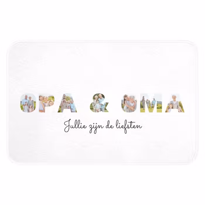 Gepersonaliseerde WC Mat - Opa & Oma - Lettercollage