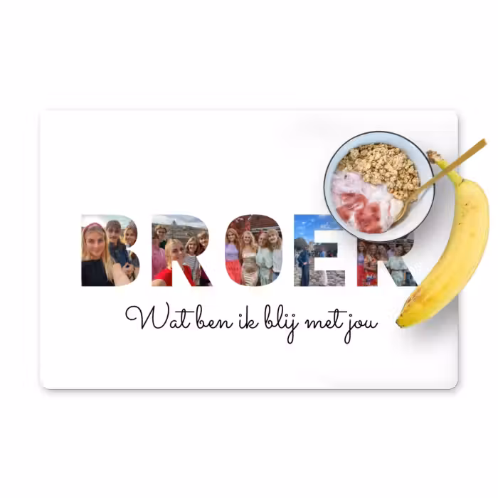 Gepersonaliseerde placemat - 6 stuks -  Broer - Lettercollage
