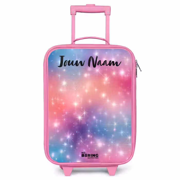 Kinderkoffer met naam - Roze - Sterren - Abstract - Kleuren
