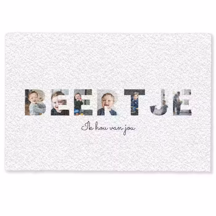 Gepersonaliseerde deurmat - Beertje - Lettercollage