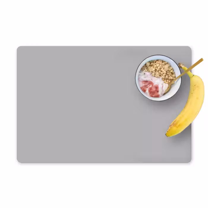Placemat - 6 stuks - Grijs - Effen print