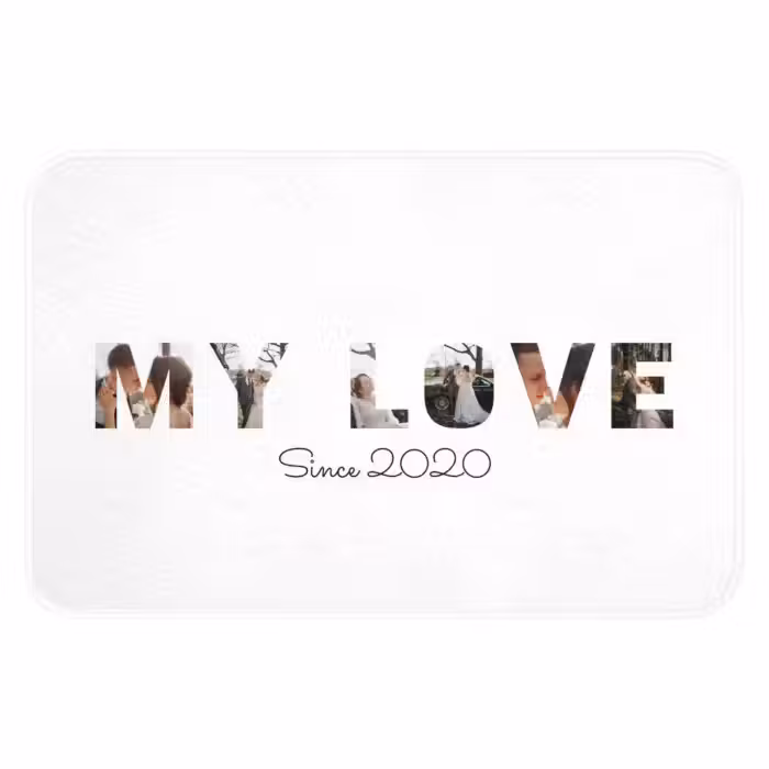 Gepersonaliseerde WC Mat - My Love - Lettercollage